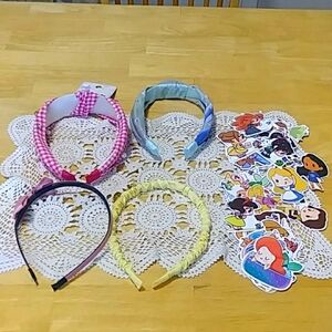 Girl's Headbands and stickers bundle